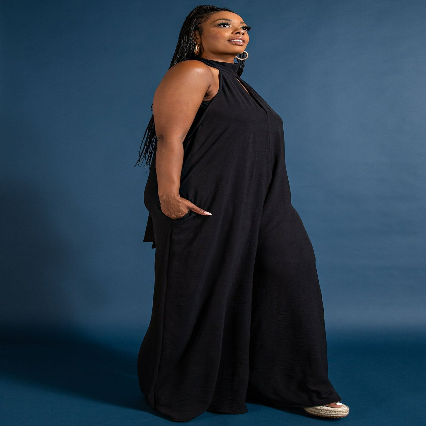 Queen Noire Halter Maxi Jumpsuit