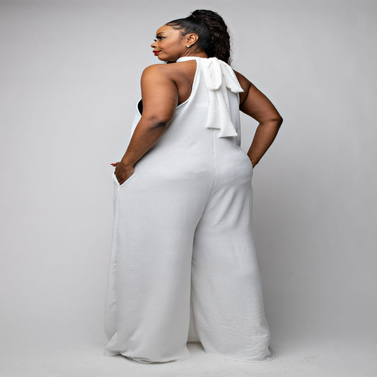 Queen en Blanc Maxi Jumpsuit