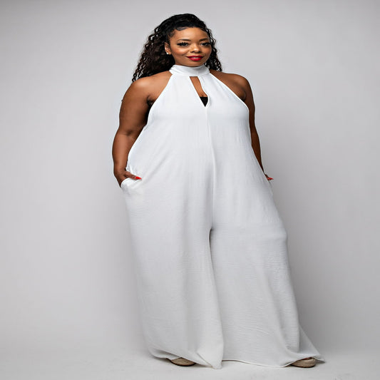 Queen en Blanc Maxi Jumpsuit