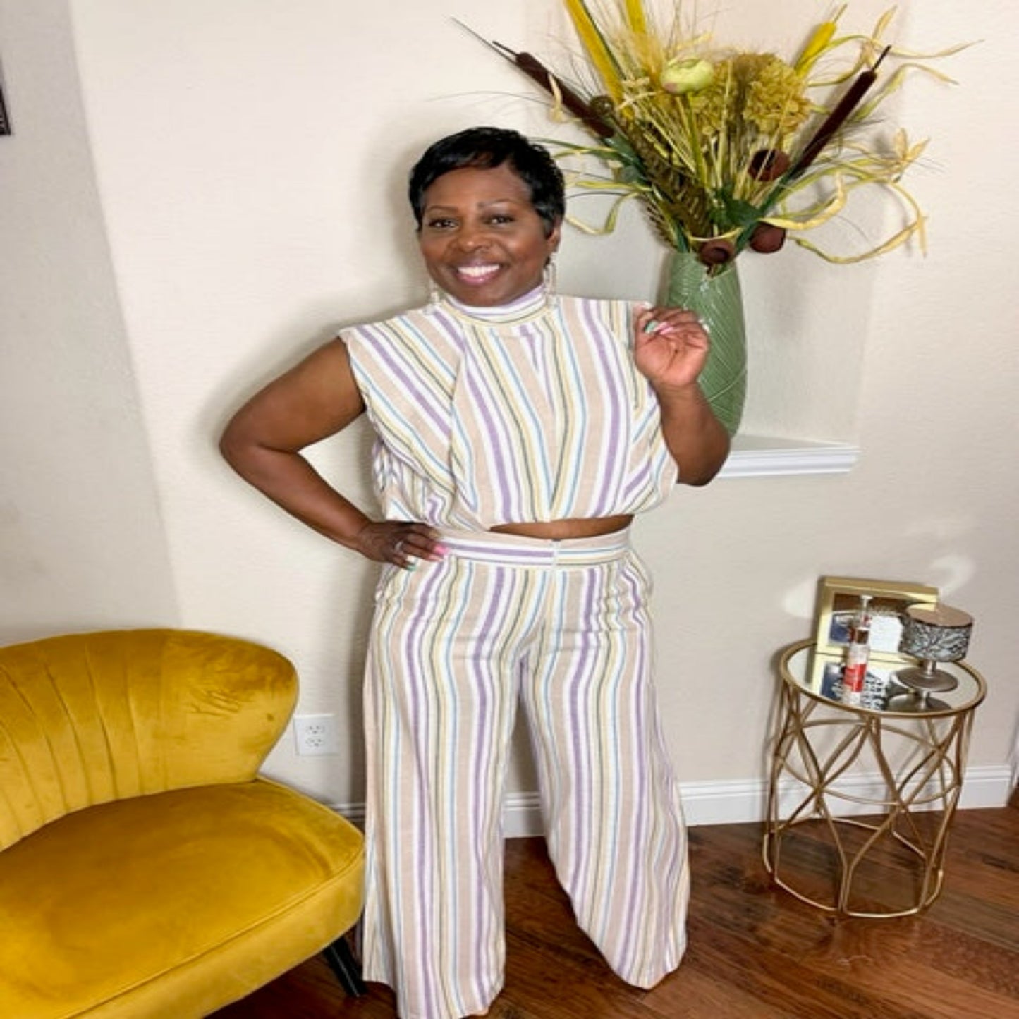 Lady A Class Act 2pc Crop Wide Leg