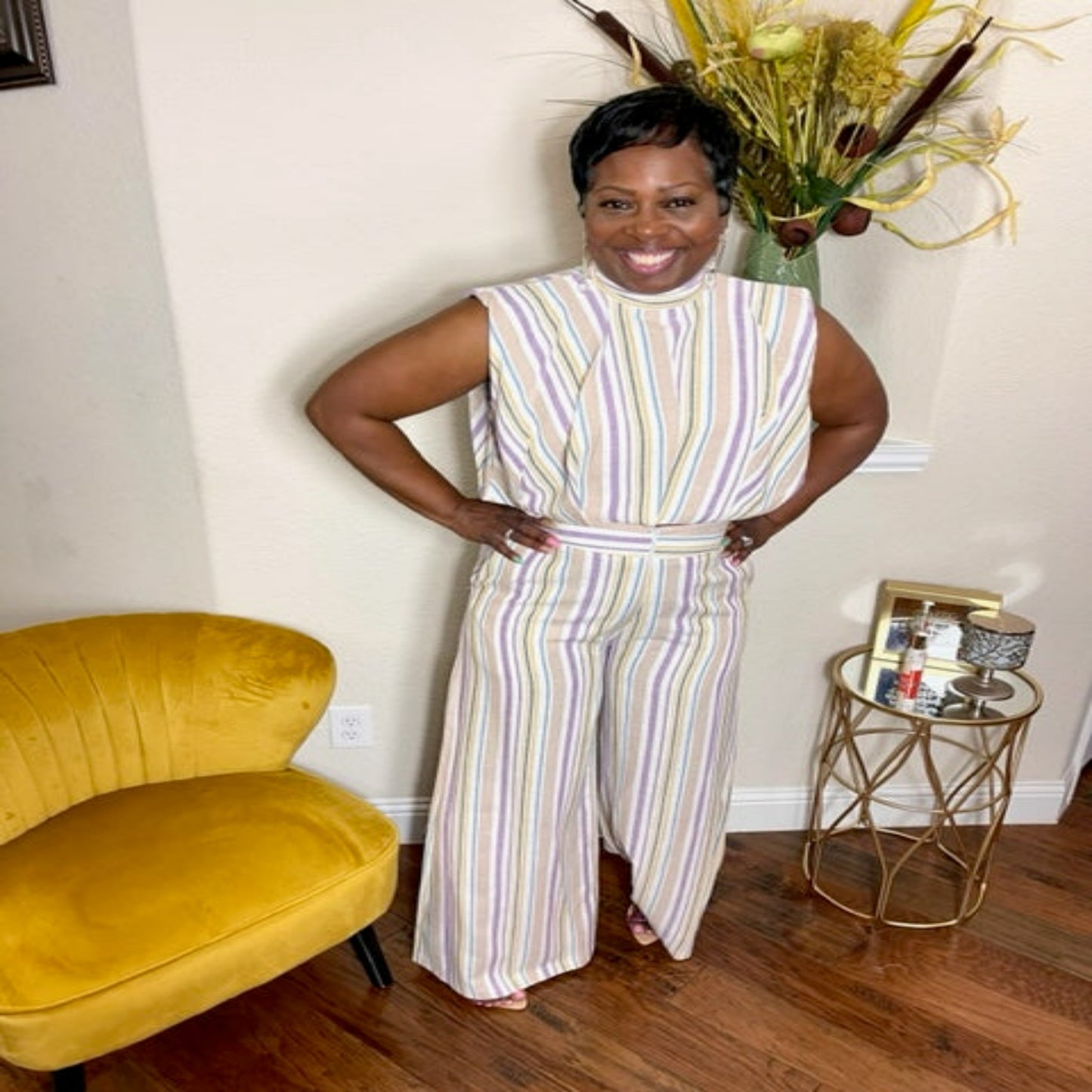 Lady A Class Act 2pc Crop Wide Leg