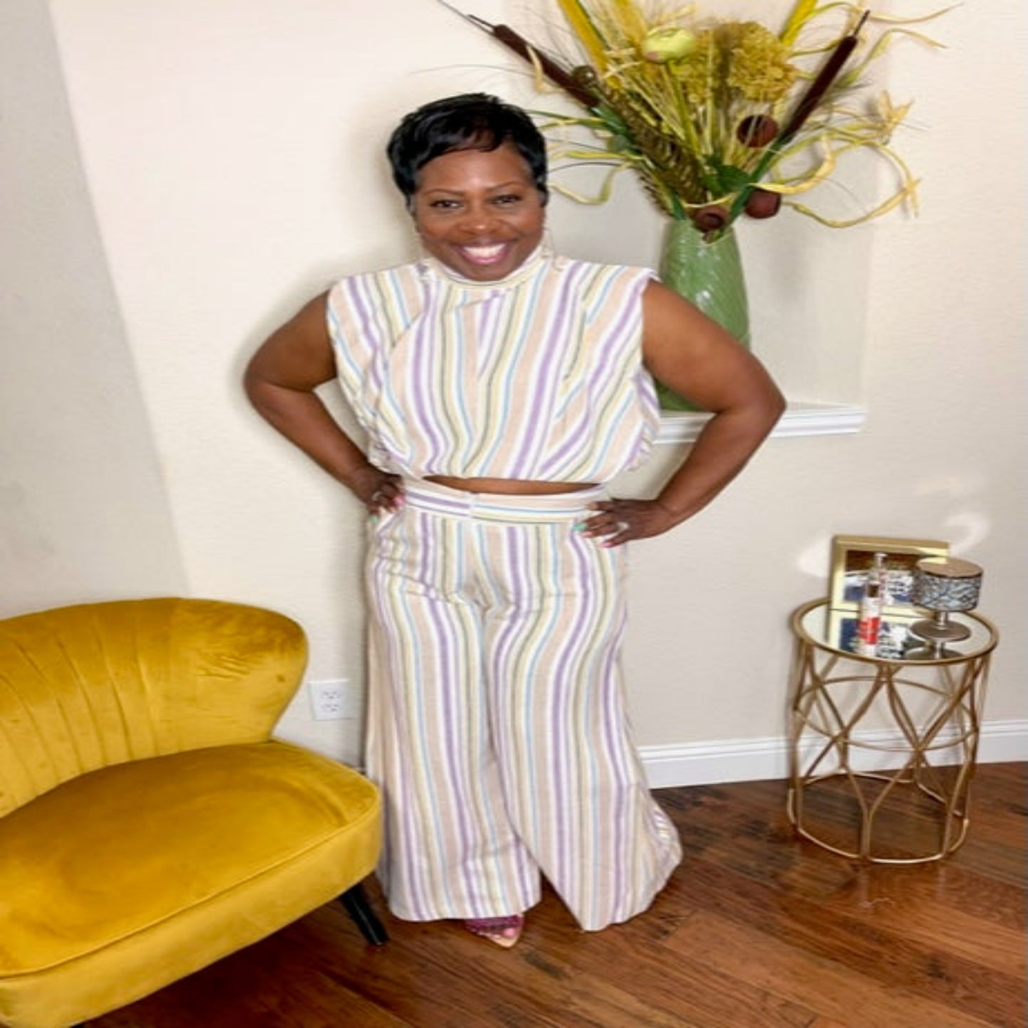 Lady A Class Act 2pc Crop Wide Leg