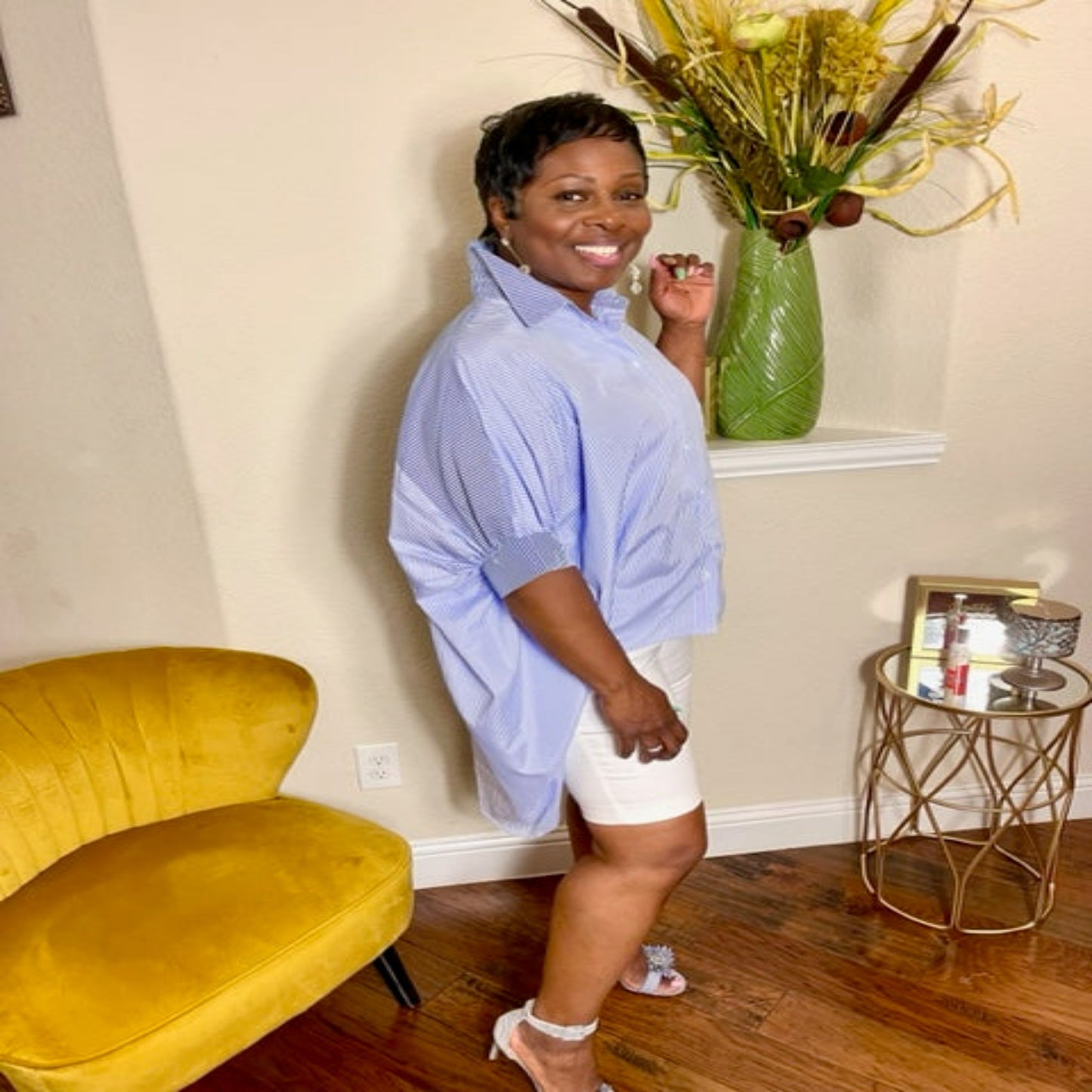 Miss Blue Hue Strip Top