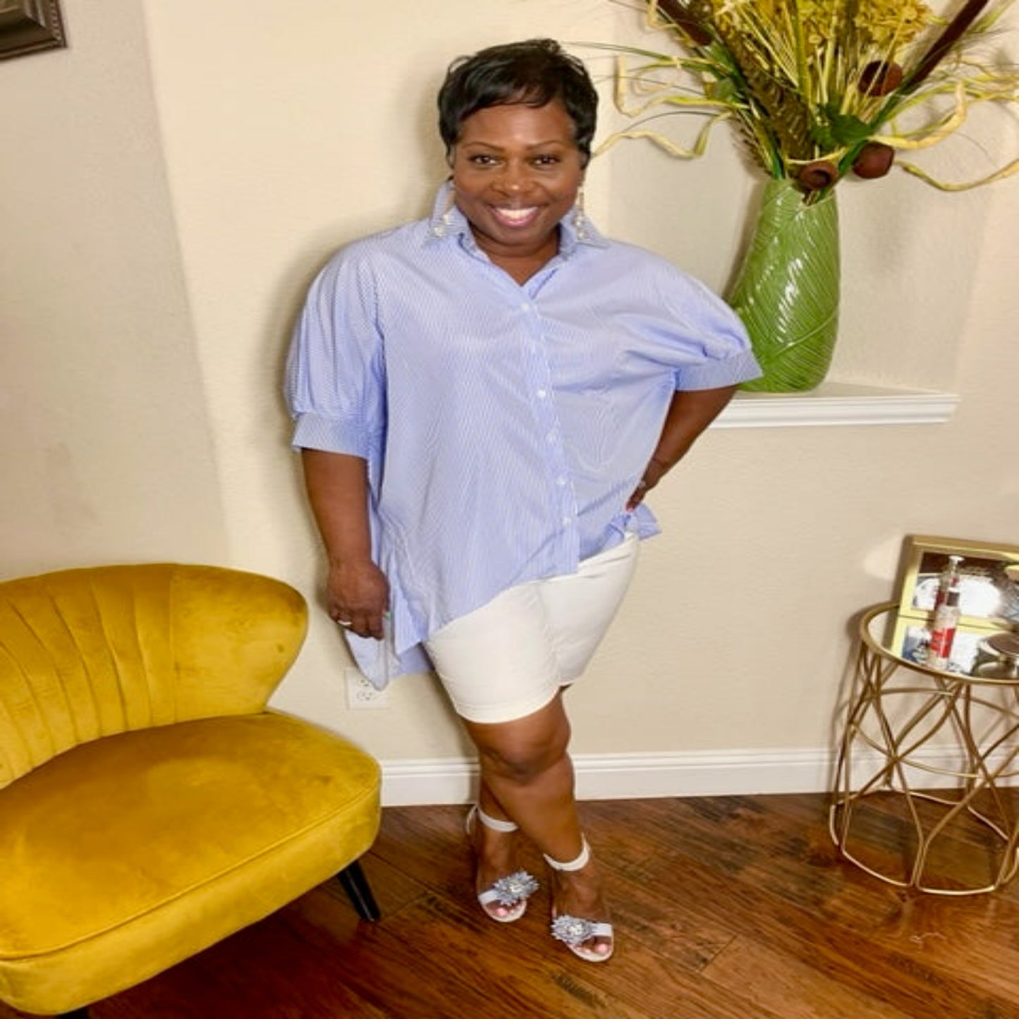 Miss Blue Hue Strip Top