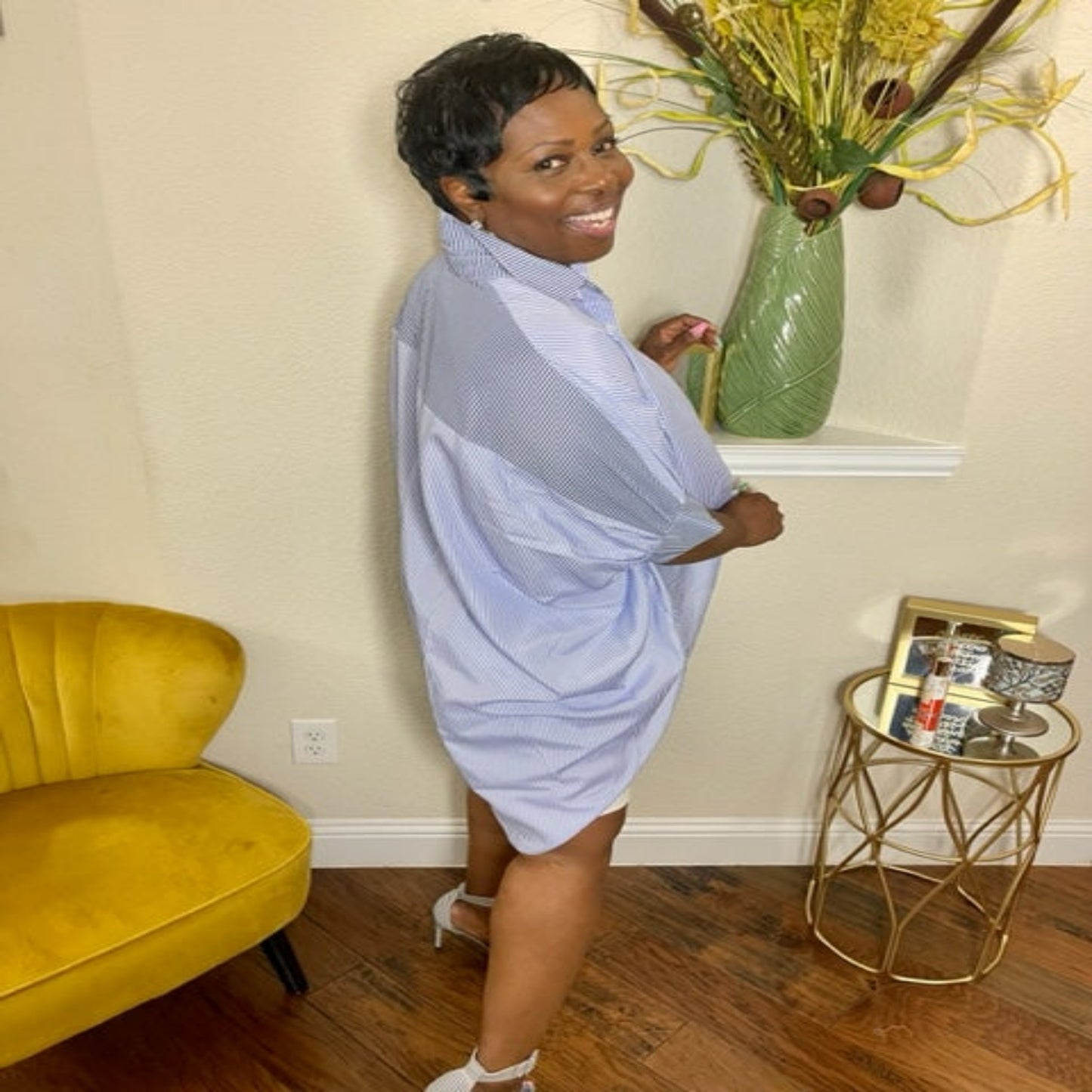Miss Blue Hue Strip Top