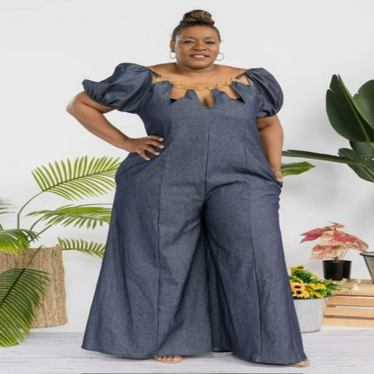 Lady Dee Jumpsuit with Gold Rings