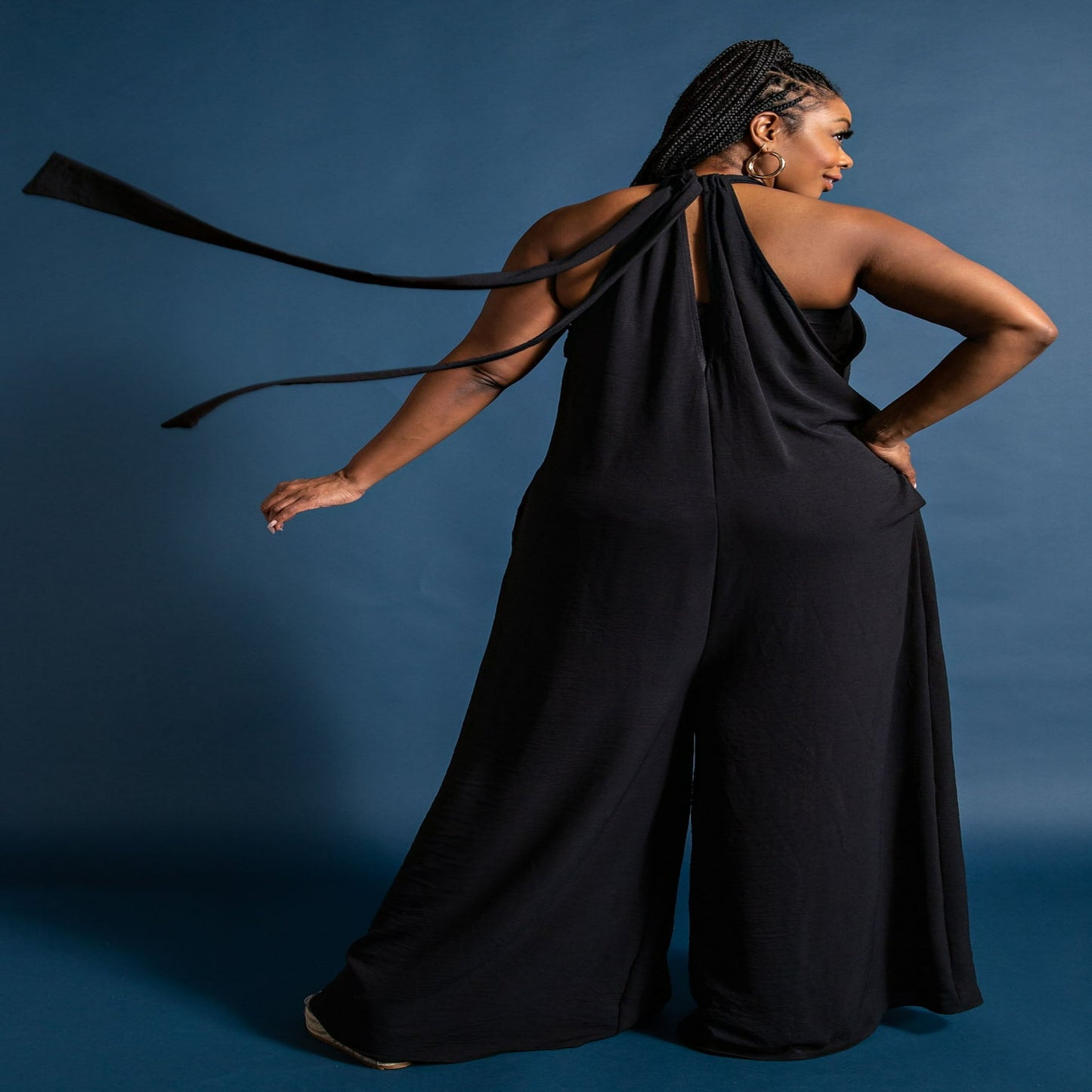 Queen Noire Halter Maxi Jumpsuit