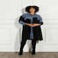 Lady Patchwork Denim Sheer Shirt Dress