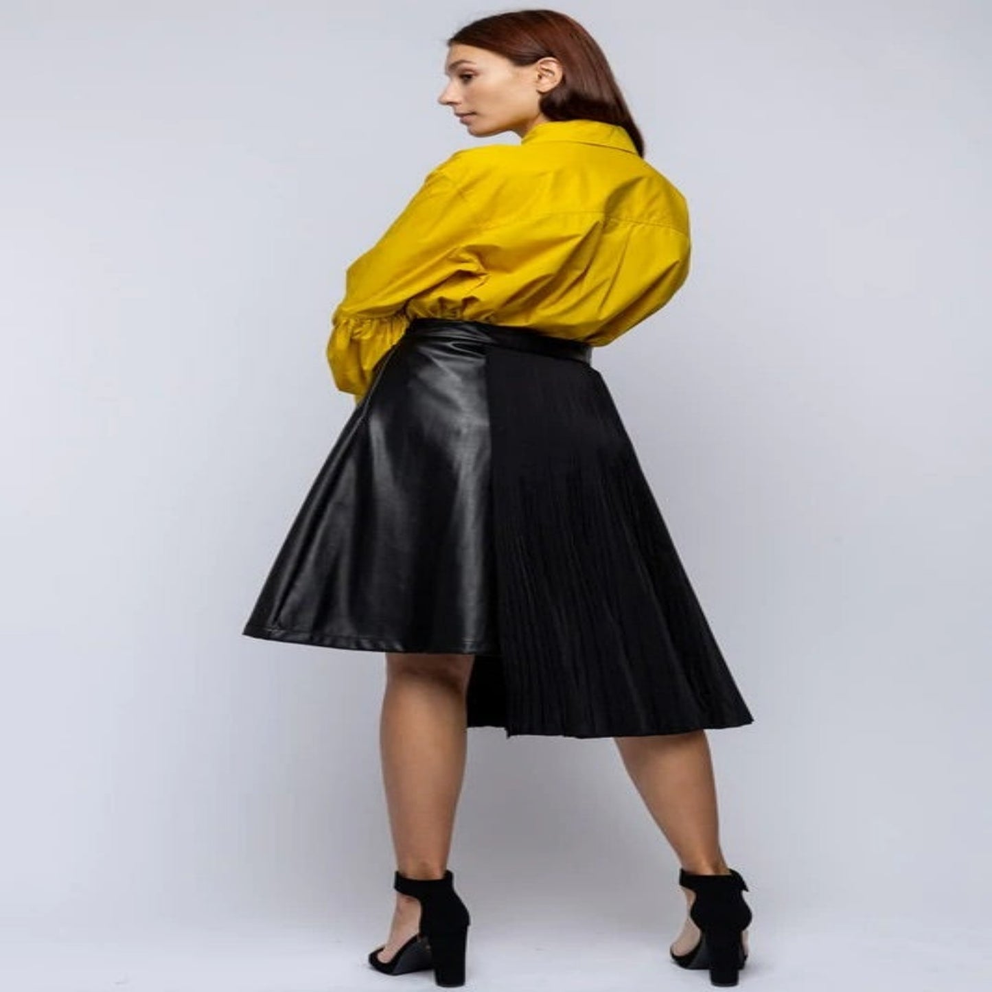 Lady Adrienne Leather & Pleat